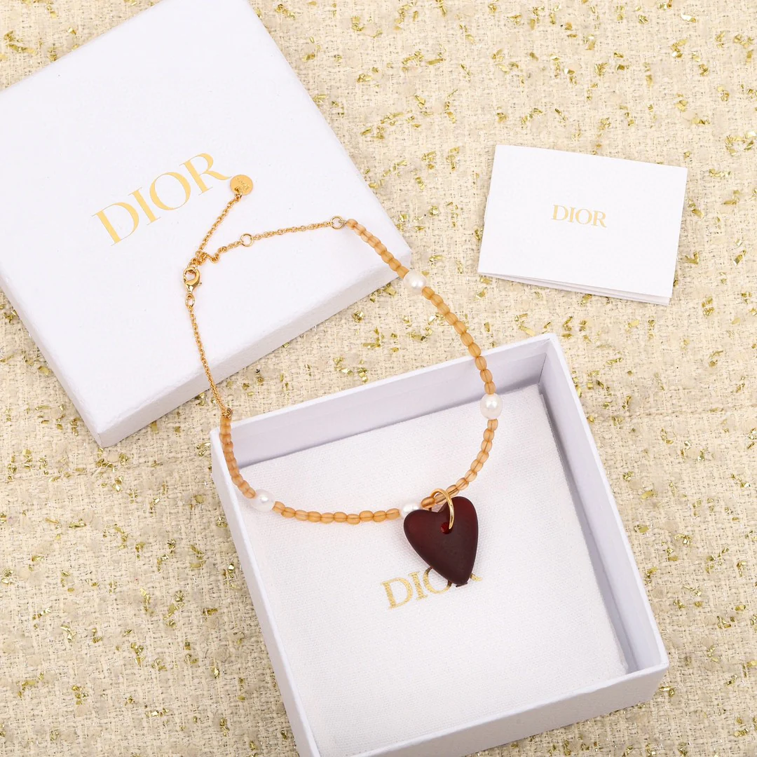 CDN307 Top quality Luxury Designer CD Heart Pearl Necklace For Women - ccjewelryacc