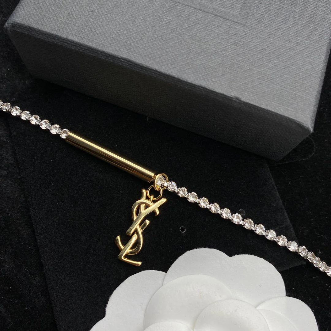 YYN006 Cassandre Embellished rhinestone necklace - ccjewelryacc