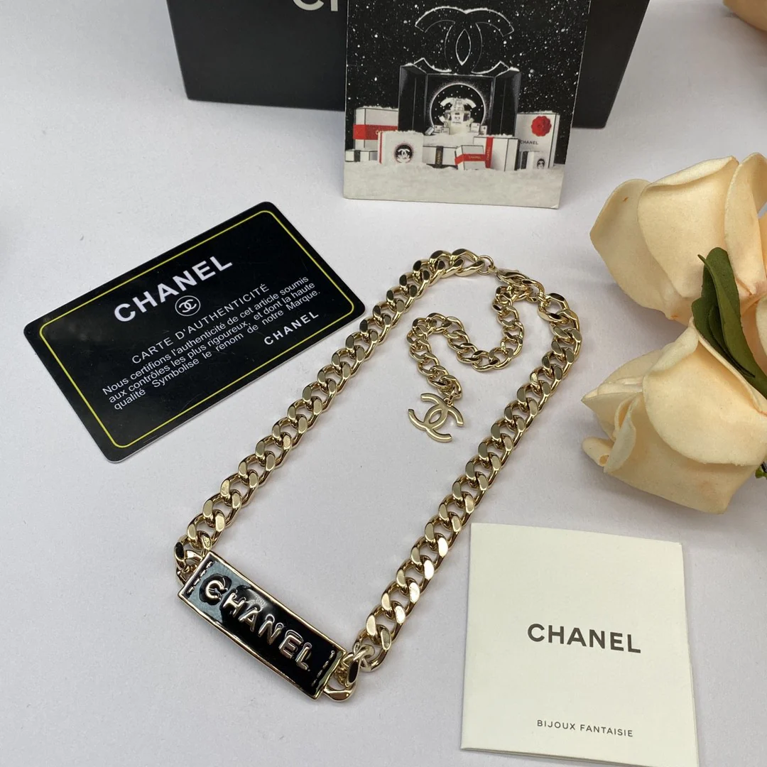 CCN197 CC Choker necklace earring set - ccjewelryacc