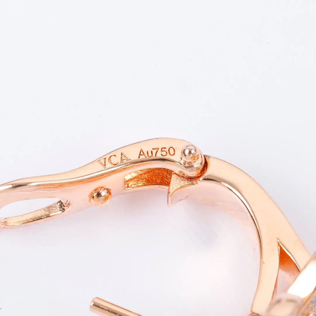 VCES003 S925 Sterling Silver Full diamond Clover ear buckle Frivole earrings clip small model - ccjewelryacc