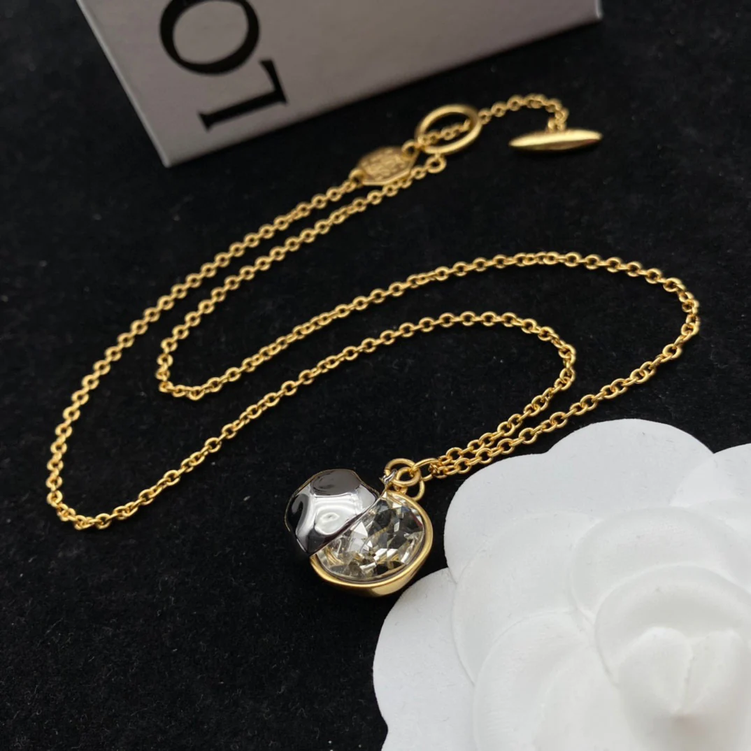 LWN004 Loewi Sphere pendant in crystal and metal - ccjewelryacc