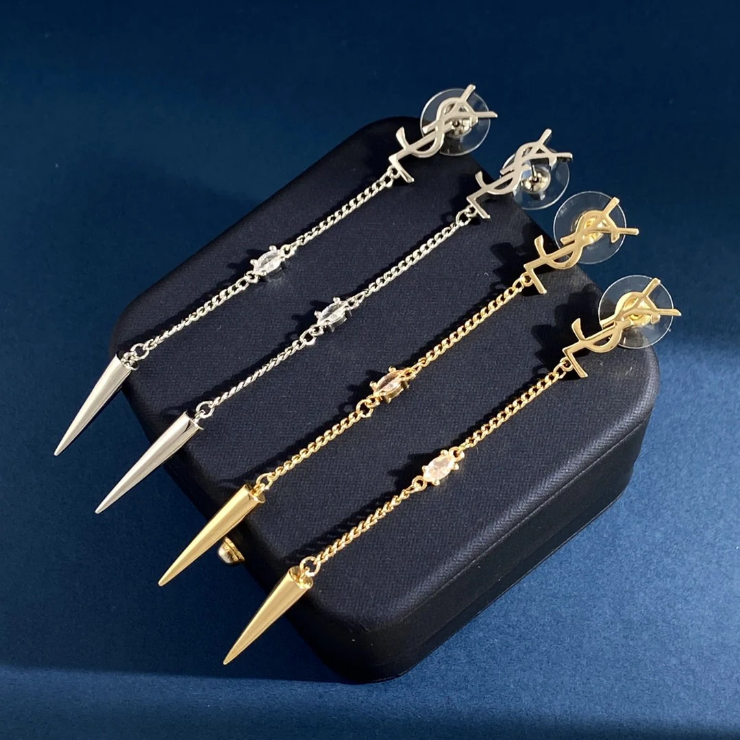 YYE018 Opyum LSY Rhinestone Spike earrings - ccjewelryacc