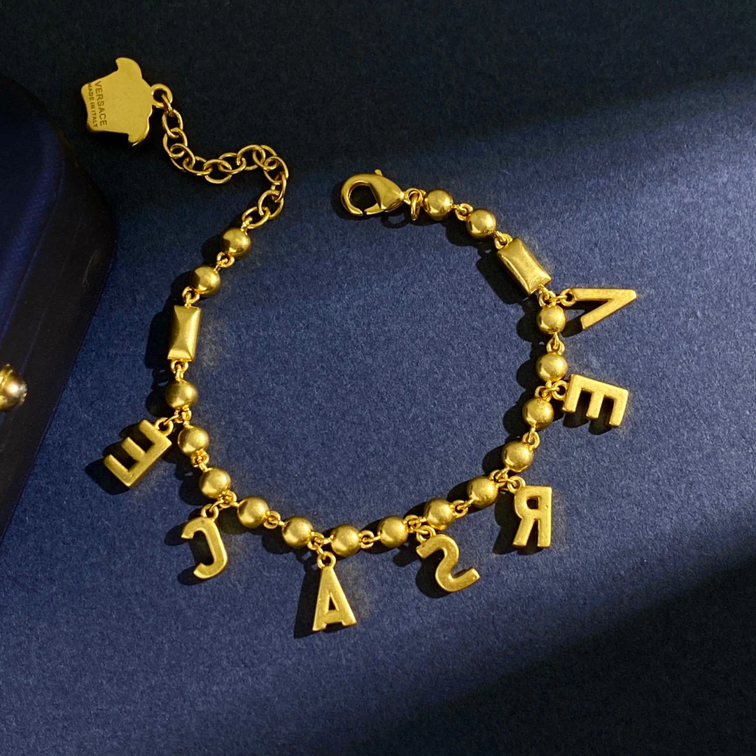 VSS007 Versace letters charm bracelet and necklace - ccjewelryacc