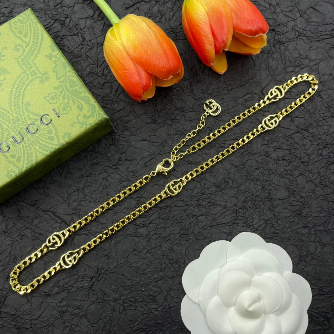 GGN024 GG Logo charms choker necklace - ccjewelryacc