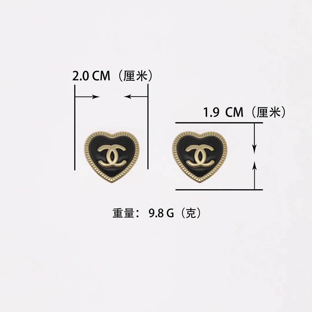 CCE387 Acrylic CC Heart stud earring - ccjewelryacc