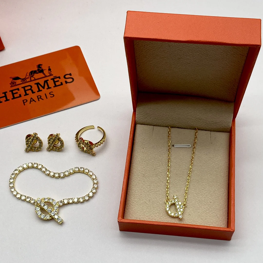 High Quality designer Jewelry set OT buckle Necklace Bracelet earring ring HMT002G - ccjewelryacc