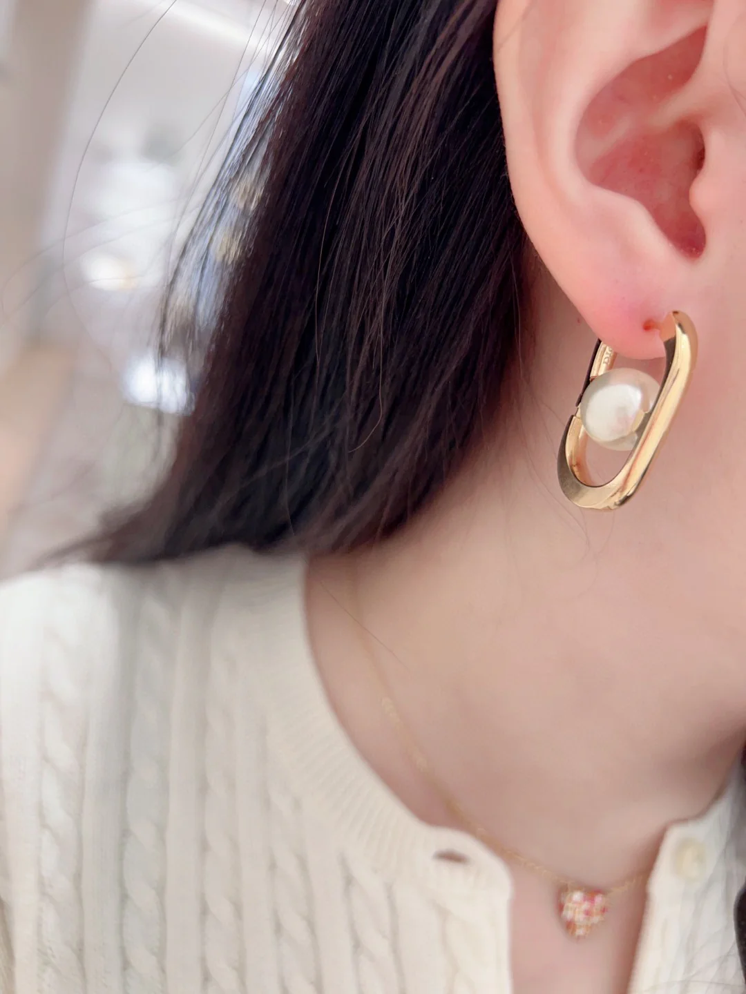 CDE240 CD And pearl hook earrings - ccjewelryacc