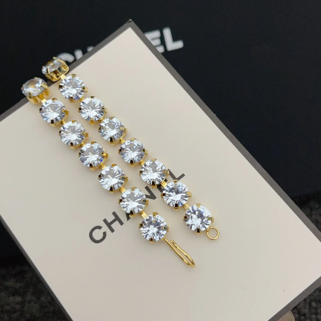 CCN007 CC choker Necklace in metal and rhinestone - ccjewelryacc