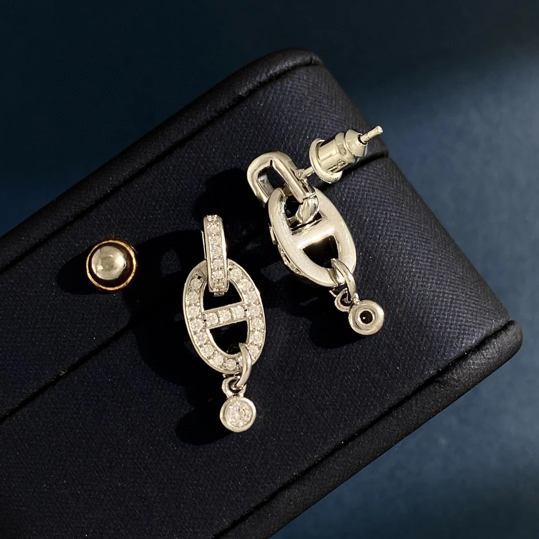 HME008  PM Chaine D'Ancre Enchainee Earrings - ccjewelryacc
