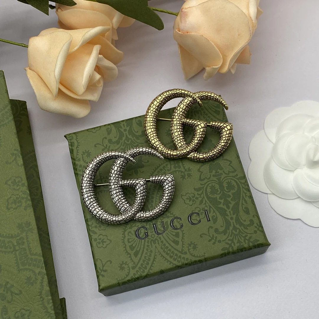 GGB004 GG Snakeskin texture brooch pin - ccjewelryacc