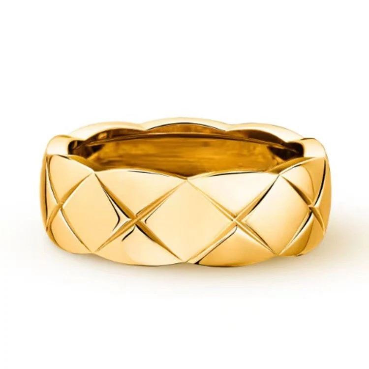 CCR8002B 7mm crush ring S925 Silver 18K Gold plating CC Ring - ccjewelryacc