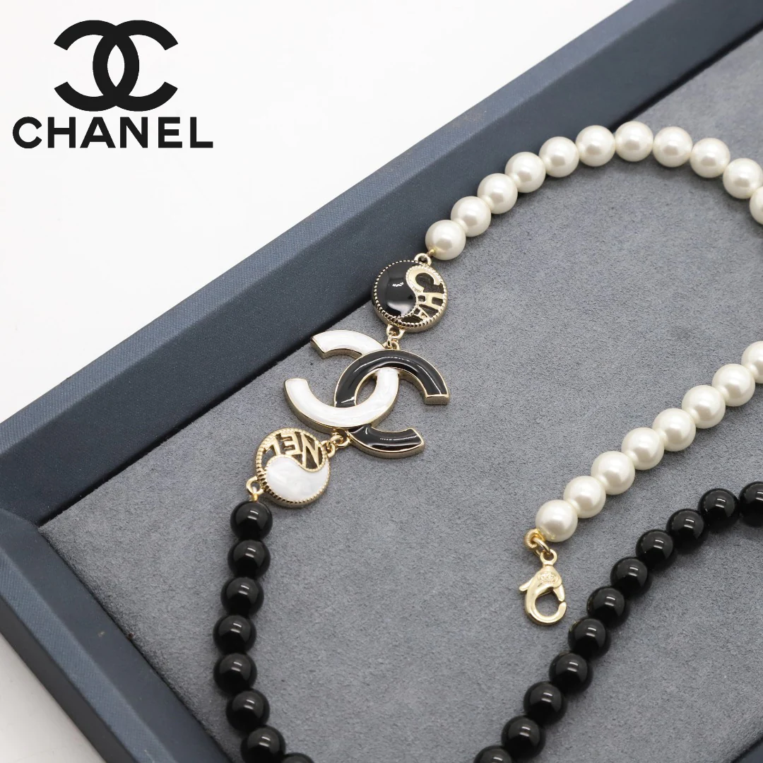 CCL025 High Quality CC Pearl Long Chain Necklace Pearl Sweater Chain - ccjewelryacc