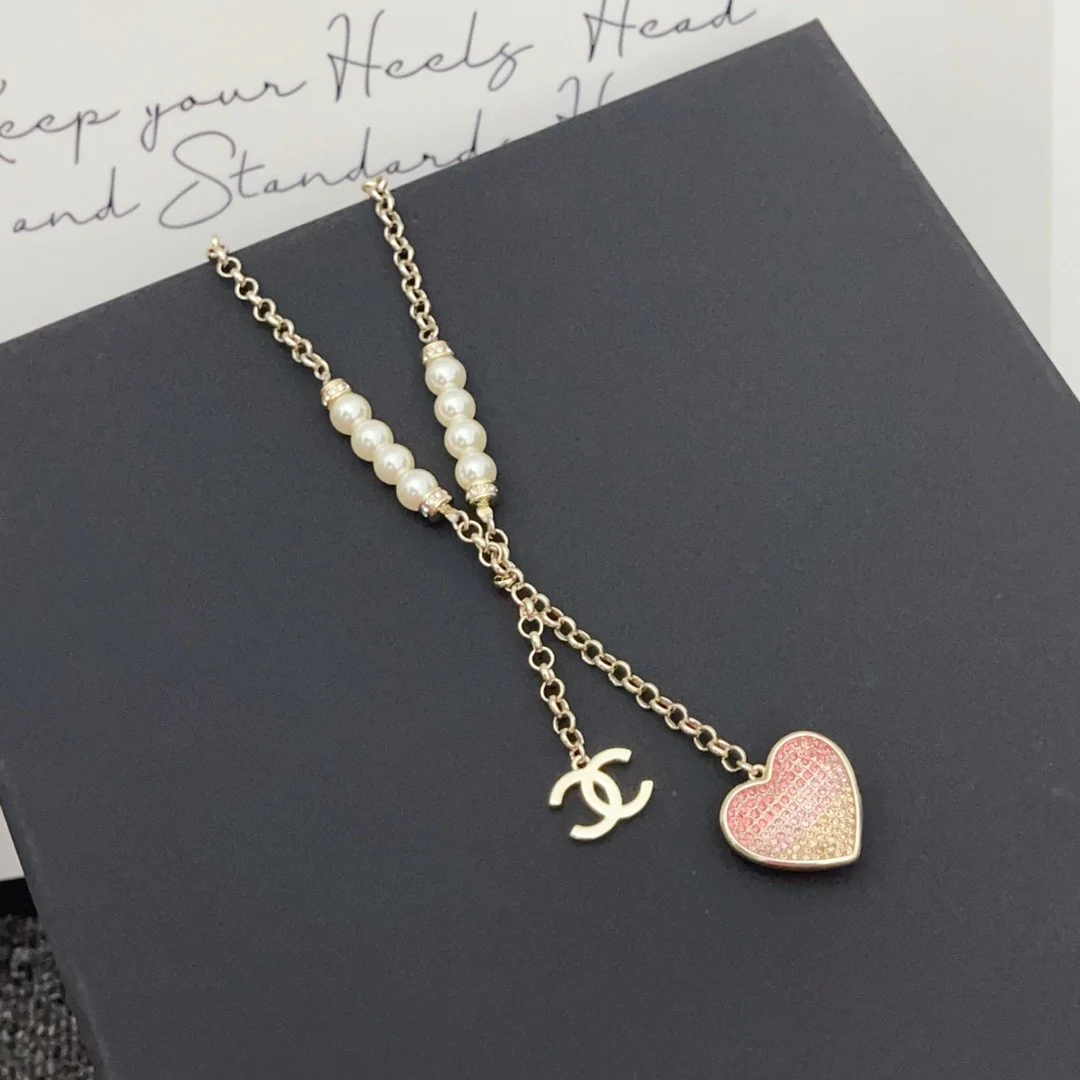 CCN009 CC Pink Heart Necklace earring bracelet collection - ccjewelryacc