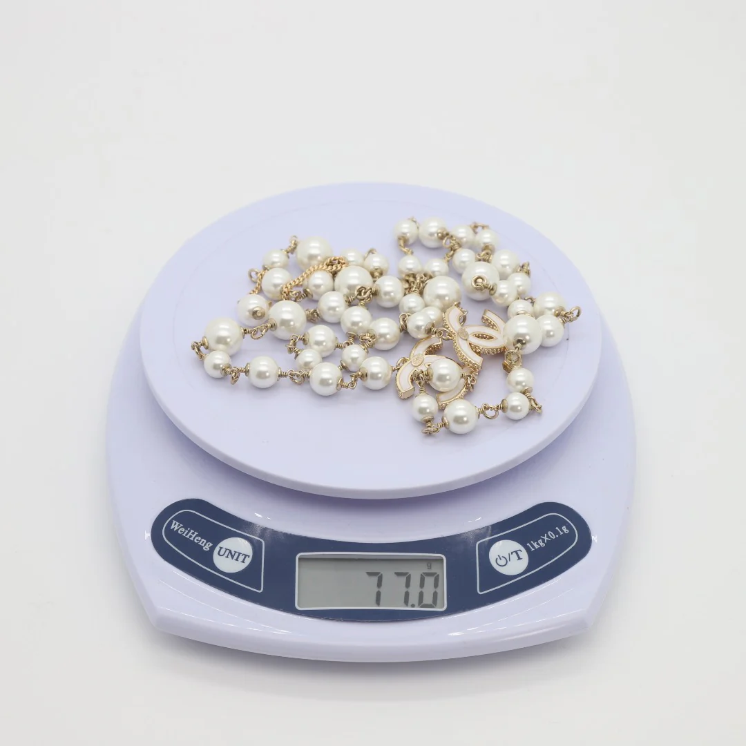 CCL040 High Quality Luxury Designer Pearl Sweater Chain - ccjewelryacc