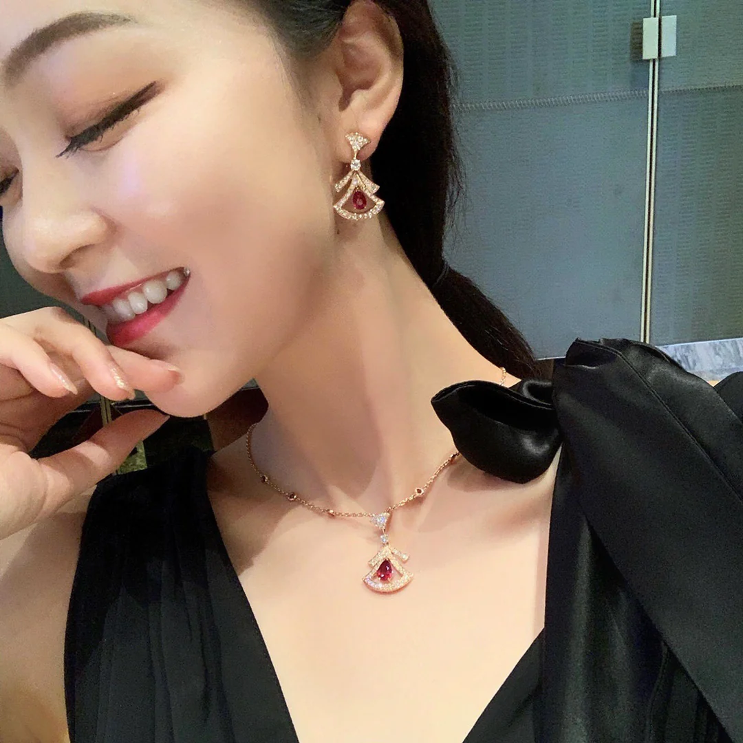 BGNS013 S925 Sterling Silver Full Diamond DIVAS'DREAM necklace - ccjewelryacc