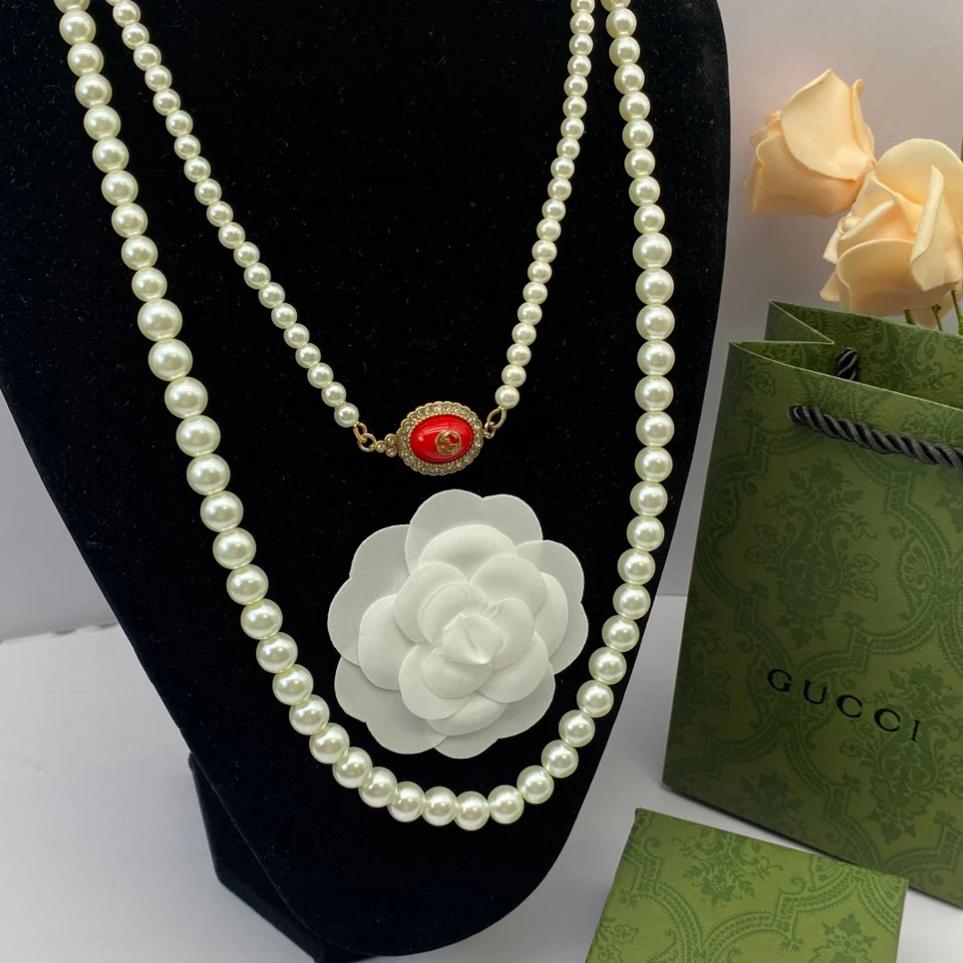 Top quality luxury designer Pearl Sweater Necklace for women GGL001R - ccfashionjewelry