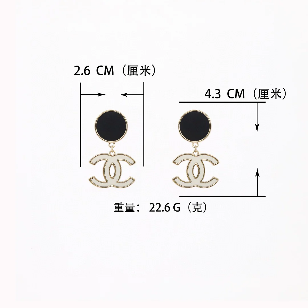 CCE386 Chanel acrylic enamel cc logo dangle earrings - ccjewelryacc
