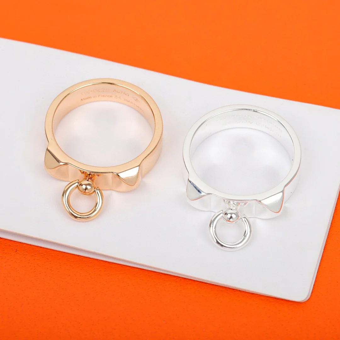 HMRS003 S925 Sterling Silver Collier de chien ring, small model - ccjewelryacc