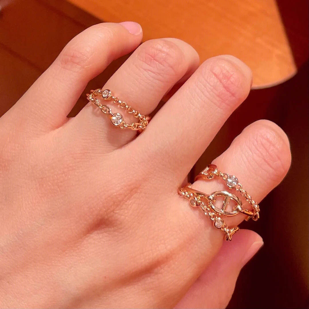 HMR023 Hermes Chaine d'ancre Chaos ring, medium model - ccjewelryacc