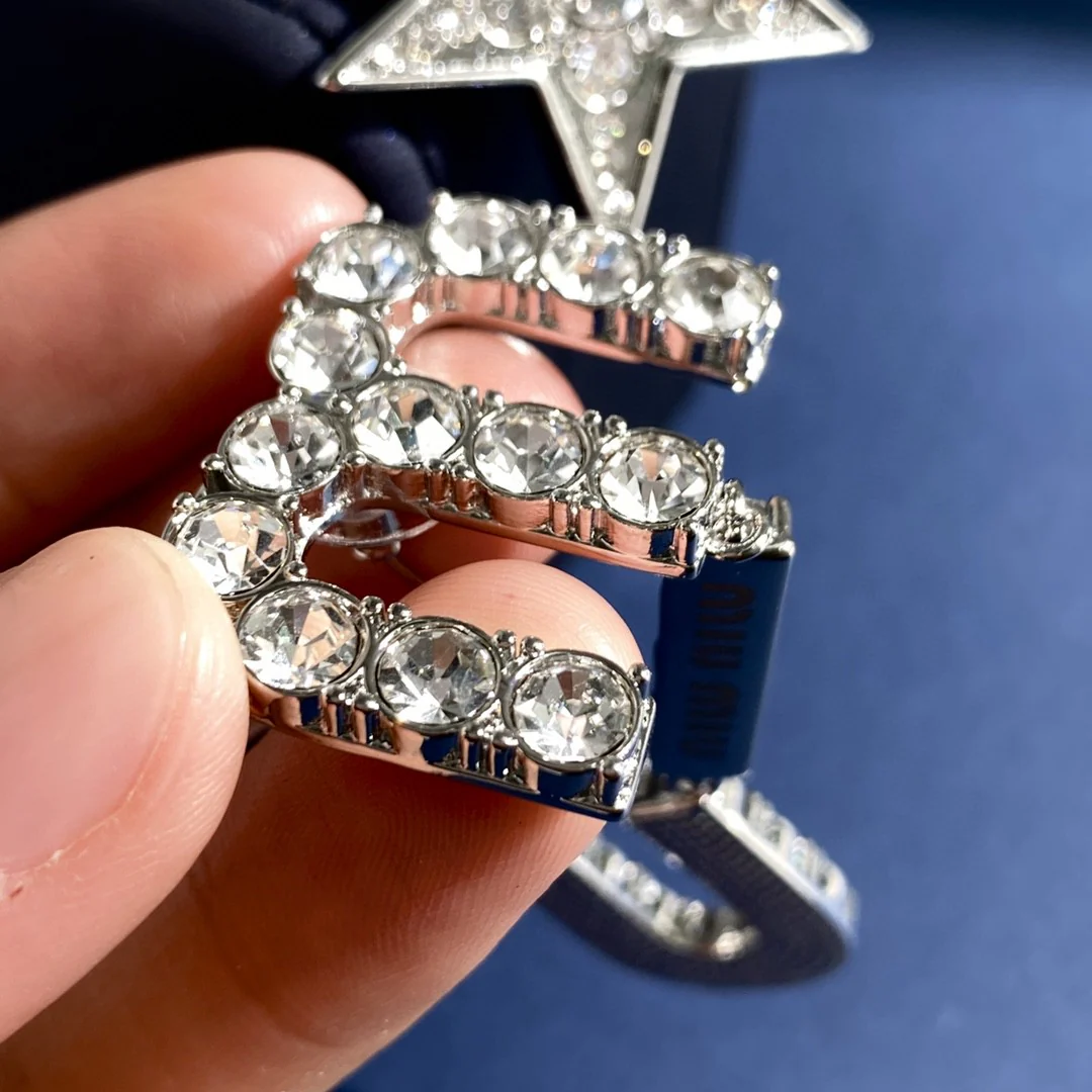 MME035 Crystal Miu and Star asymmetric Stud Earring - ccjewelryacc