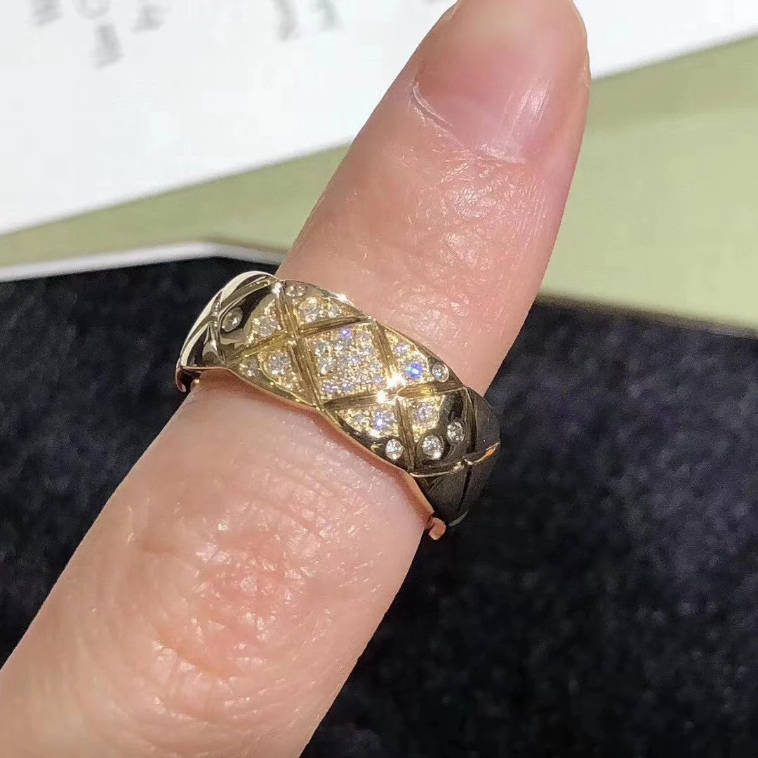 CCR8002B 7mm crush ring S925 Silver 18K Gold plating CC Ring - ccjewelryacc