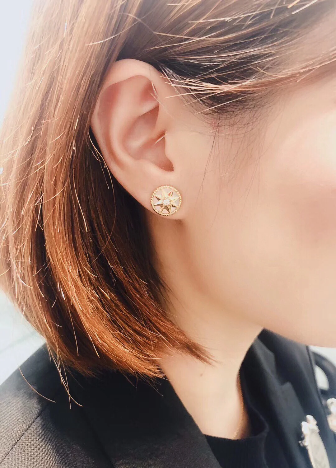 CDEV007 18K Gold dior ROSE DES VENTS Earrings - ccjewelryacc