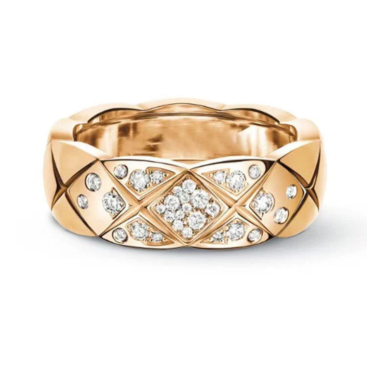 CCR8002B 7mm crush ring S925 Silver 18K Gold plating CC Ring - ccjewelryacc