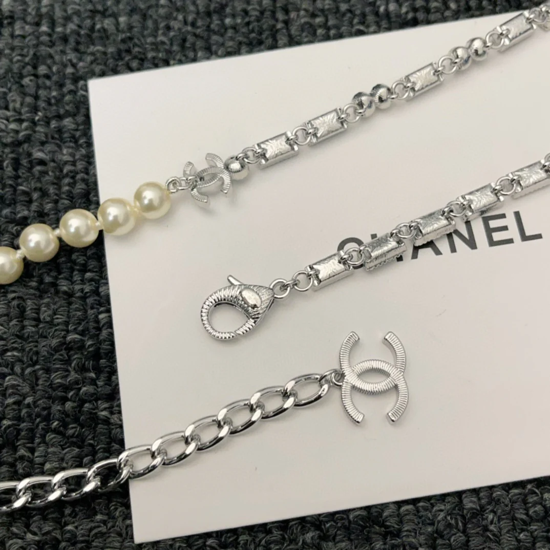 CCN003 23K CC Choker Necklace Silver Black - ccjewelryacc