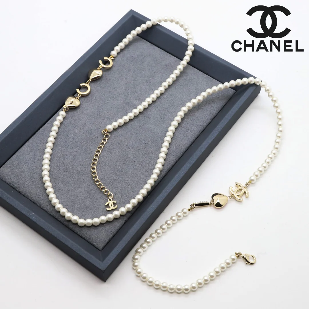CCL016 High Quality CC Pearl Long Chain Necklace Pearl Sweater Chain - ccjewelryacc