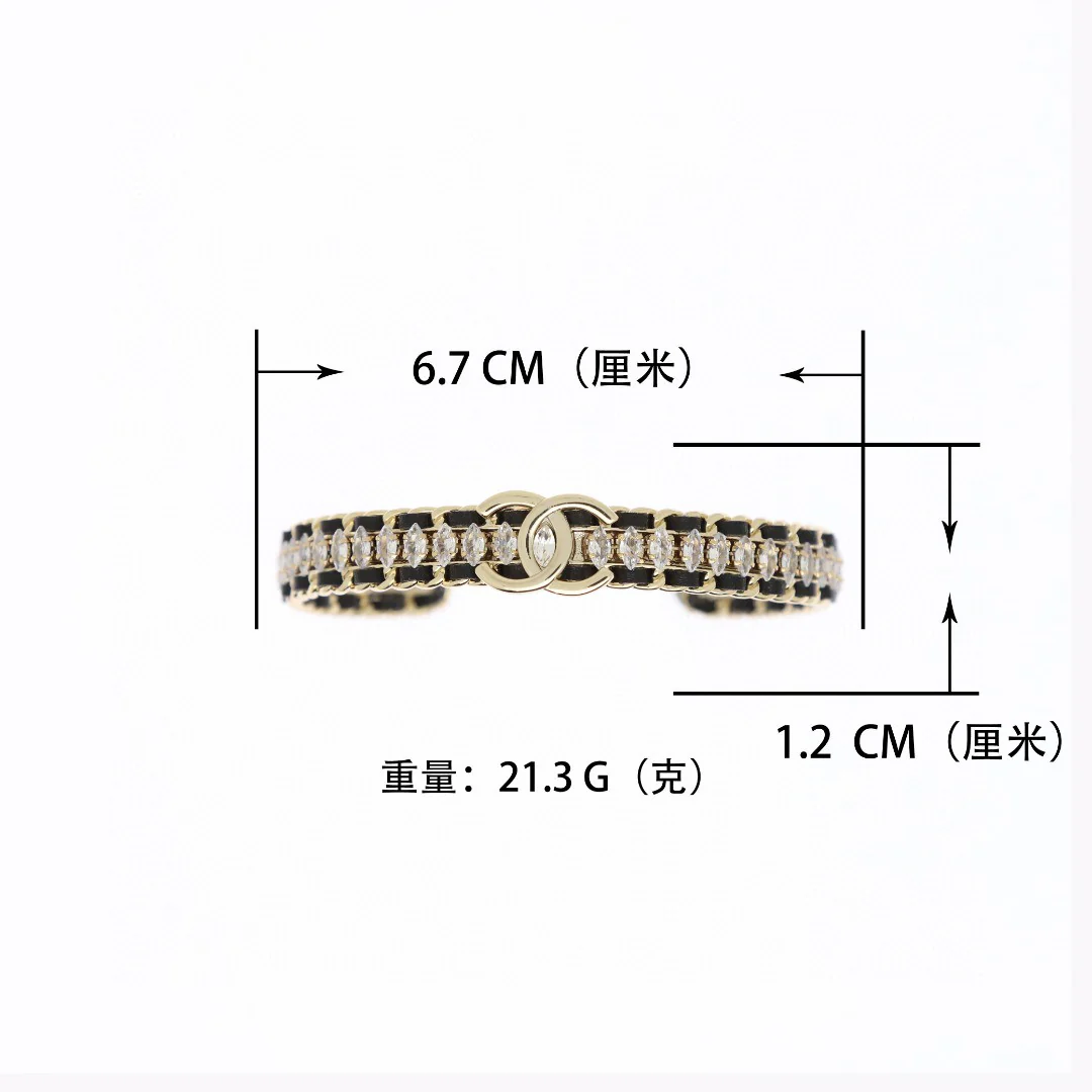 CCS028 Horseeye crystal diamond with CC Logo bangle bracelet - ccjewelryacc