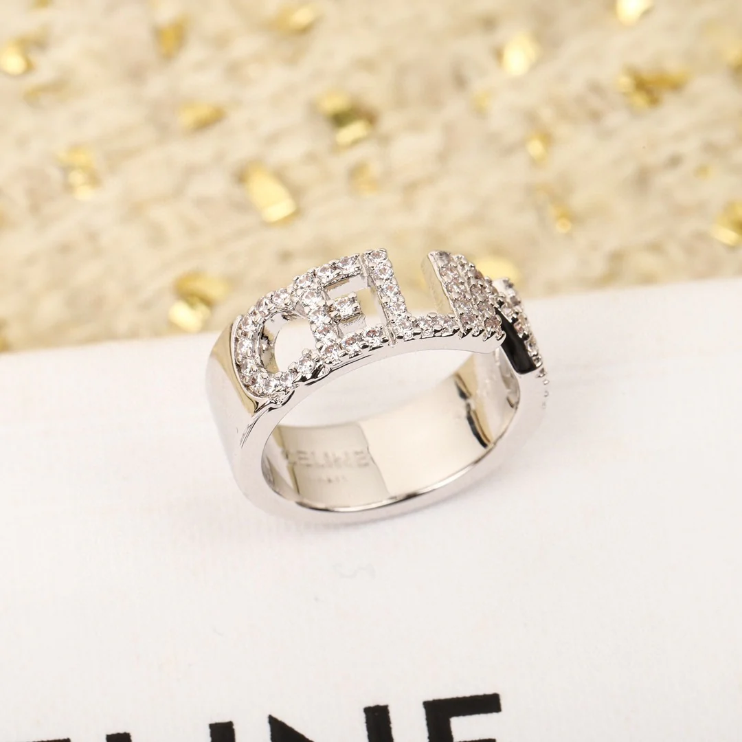 CLR003 Top Quality Full diamond letter Ring - ccjewelryacc