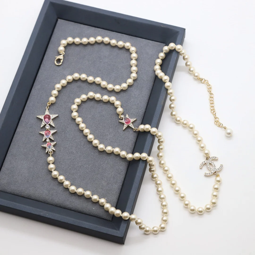 CCL012 High quality CC Pearl Long Chain Necklace Pearl sweater chain - ccjewelryacc