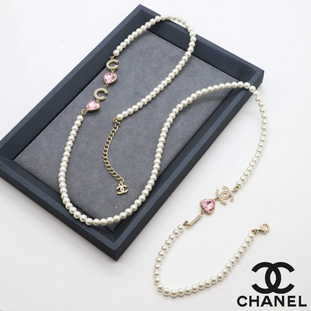 CCL016 High Quality CC Pearl Long Chain Necklace Pearl Sweater Chain - ccjewelryacc