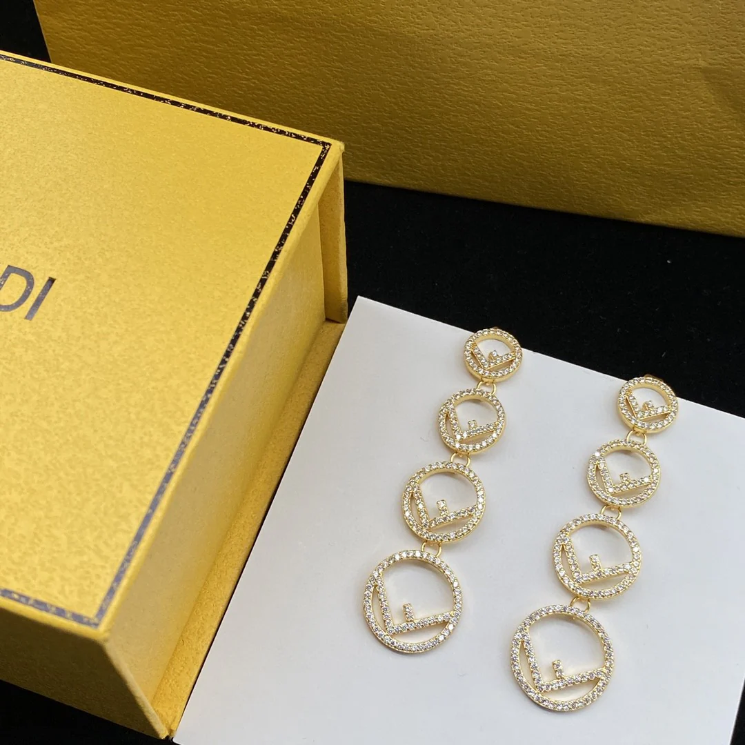 FDE022 Fendi logo tassels earrings - ccjewelryacc