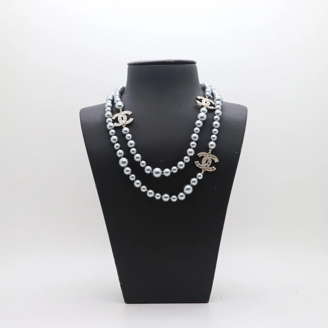 CCL010 High quality CC Pearl Long Chain Necklace Pearl sweater chain - ccjewelryacc