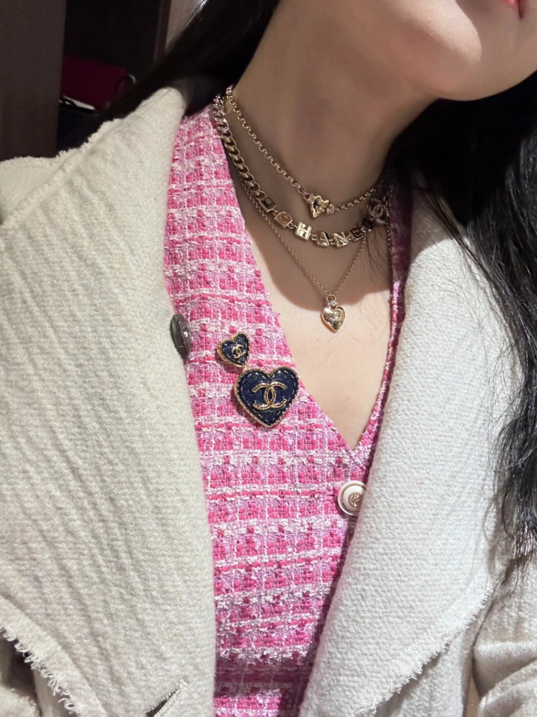 CCN069 Metal letter CC Choker Necklace - ccjewelryacc