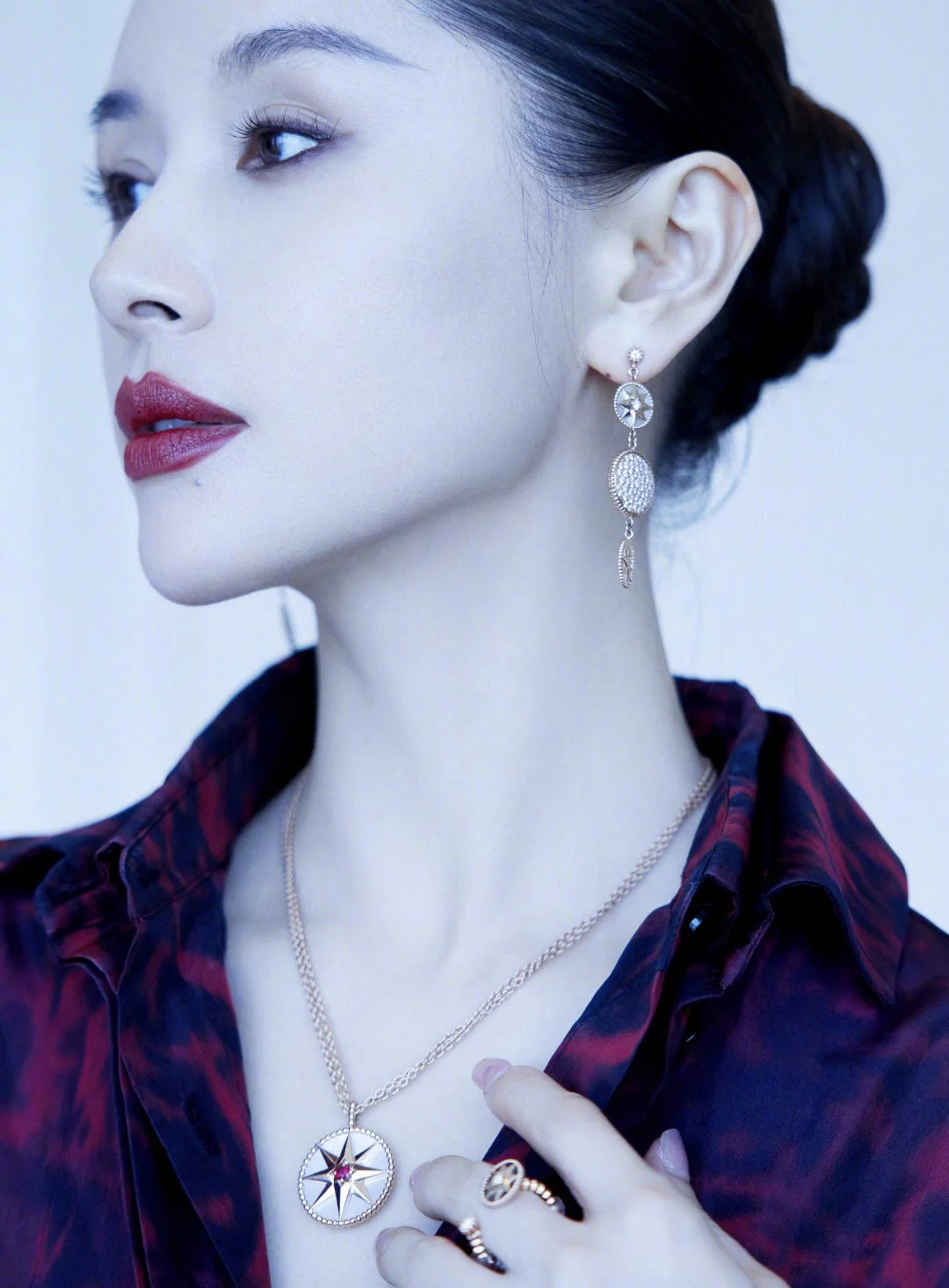 CDEV002 18K Rose Gold diamond Dior ROSE DES VENTS earrings - ccjewelryacc