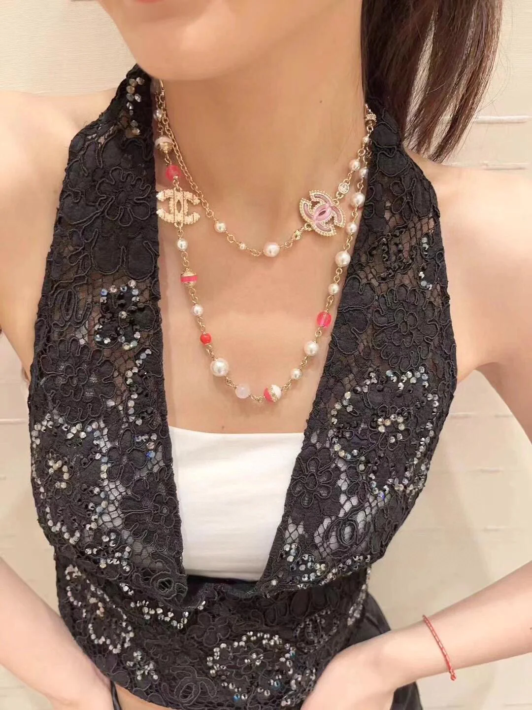 CCN016 High Quality 24P Pink Peal Choker Necklace For Women - ccjewelryacc