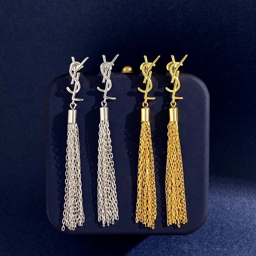 YYE005 YVES Monogram Tassel Earrings - ccjewelryacc