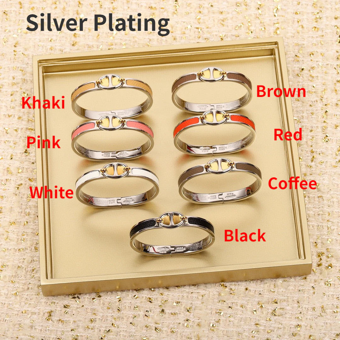 HMS014 Pig Nose Cowhide surface Bangle Bracelet - ccjewelryacc