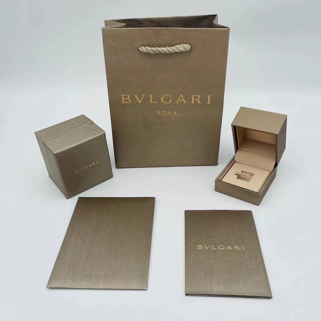 BGZ002 BVLGARI Top Quality Gold series Jewelry Package Box for Necklace, Ring Gift Package Box Shopping Bag - ccjewelryacc