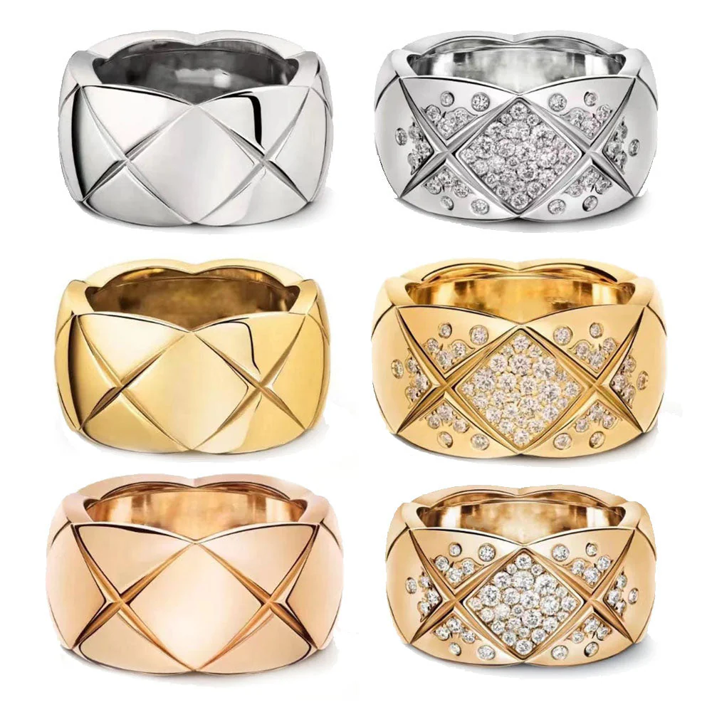 CCR8001C 11mm COCO crush ring cc ring titanium steel plating Gold - ccjewelryacc