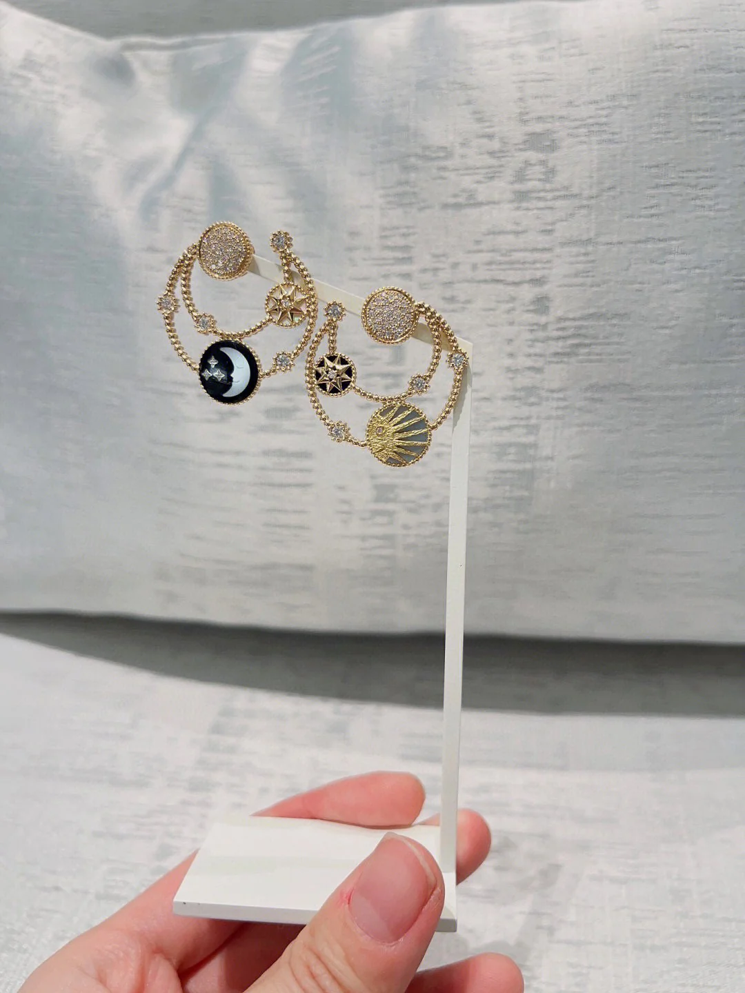 CDEV005 18K Gold Dior ROSE DES VENTS earrings - ccjewelryacc