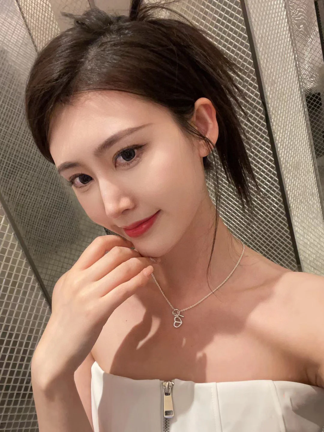 HMNS016 S925 Silver Chain D'Ancre heart pendant necklace - ccjewelryacc