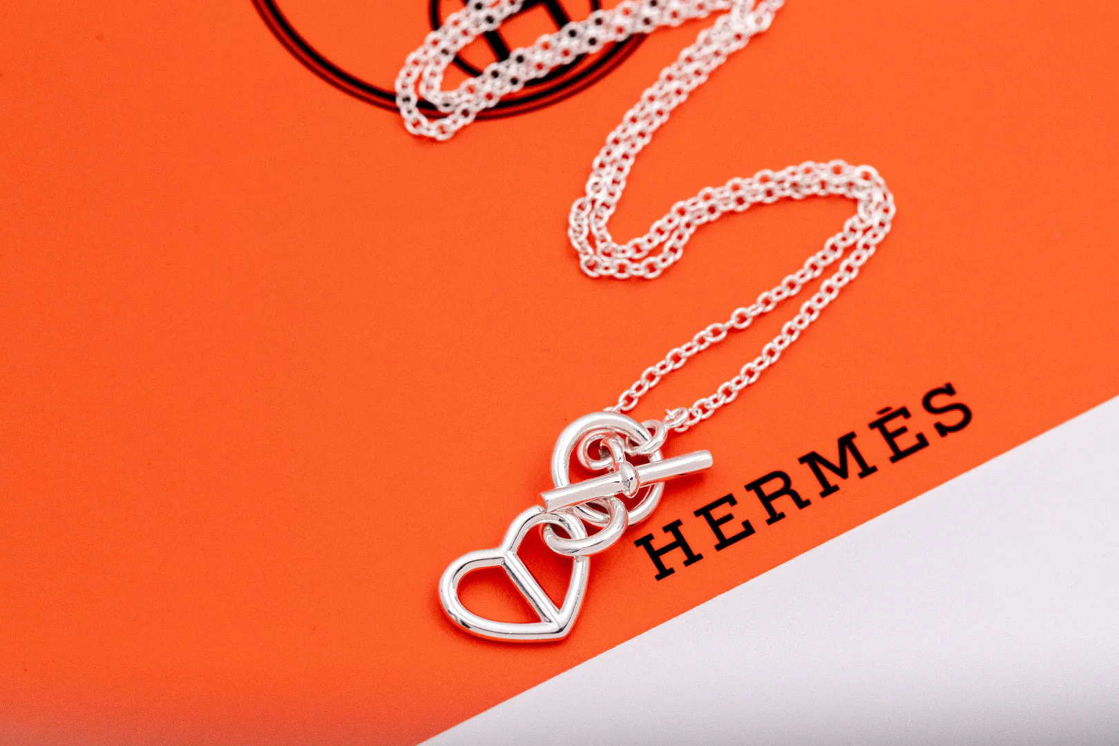 HMNS016 S925 Silver Chain D'Ancre heart pendant necklace - ccjewelryacc