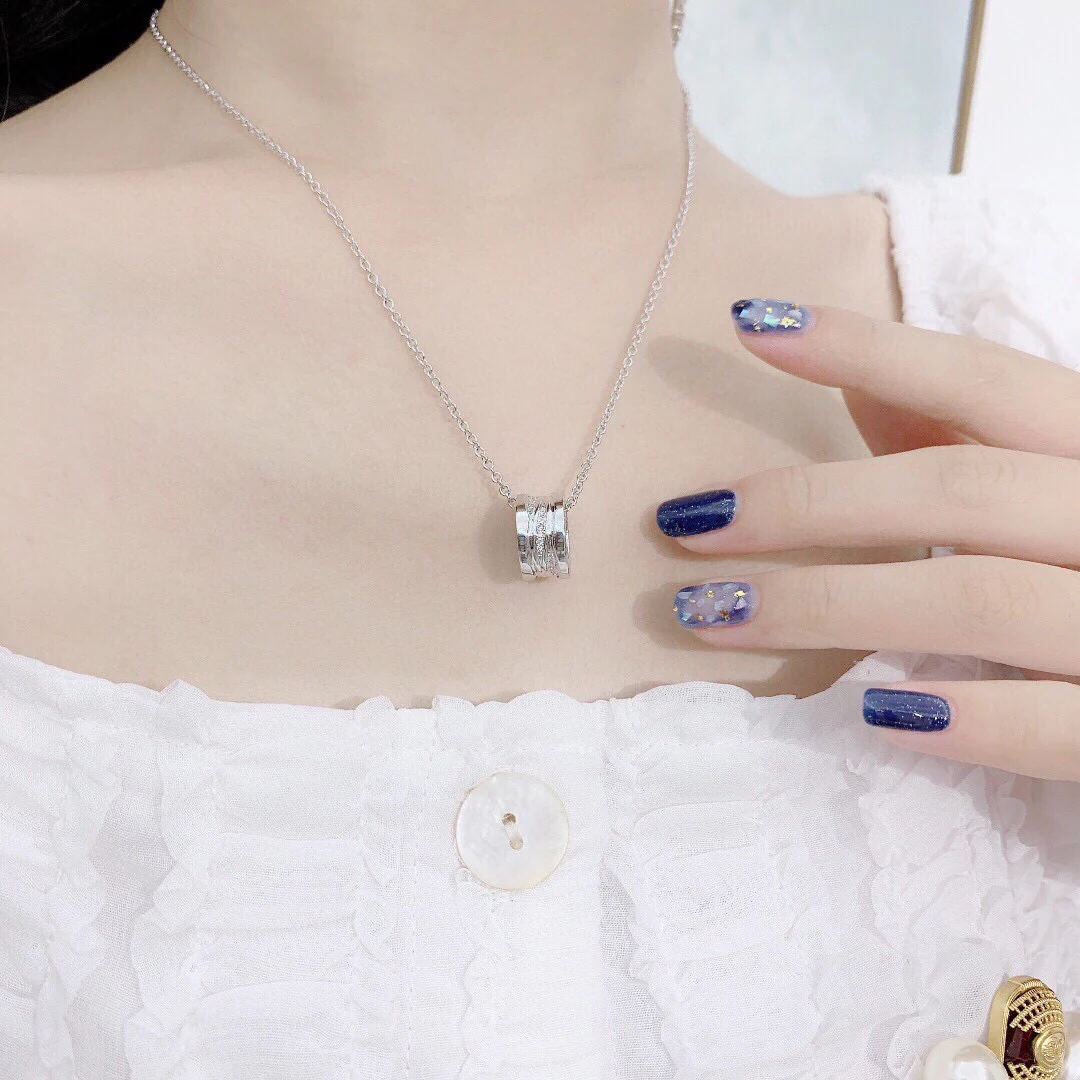 BGNS006 S925 Sterling Silver and diamond B.zero1 necklace - ccjewelryacc