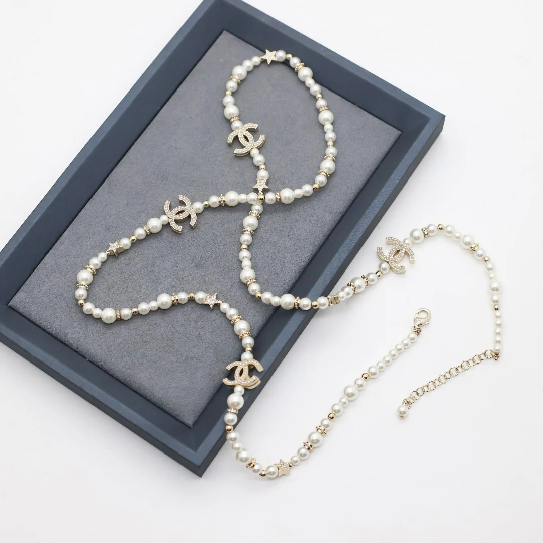 CCL003 CC Long chain pearl Necklace sweater chain - ccjewelryacc