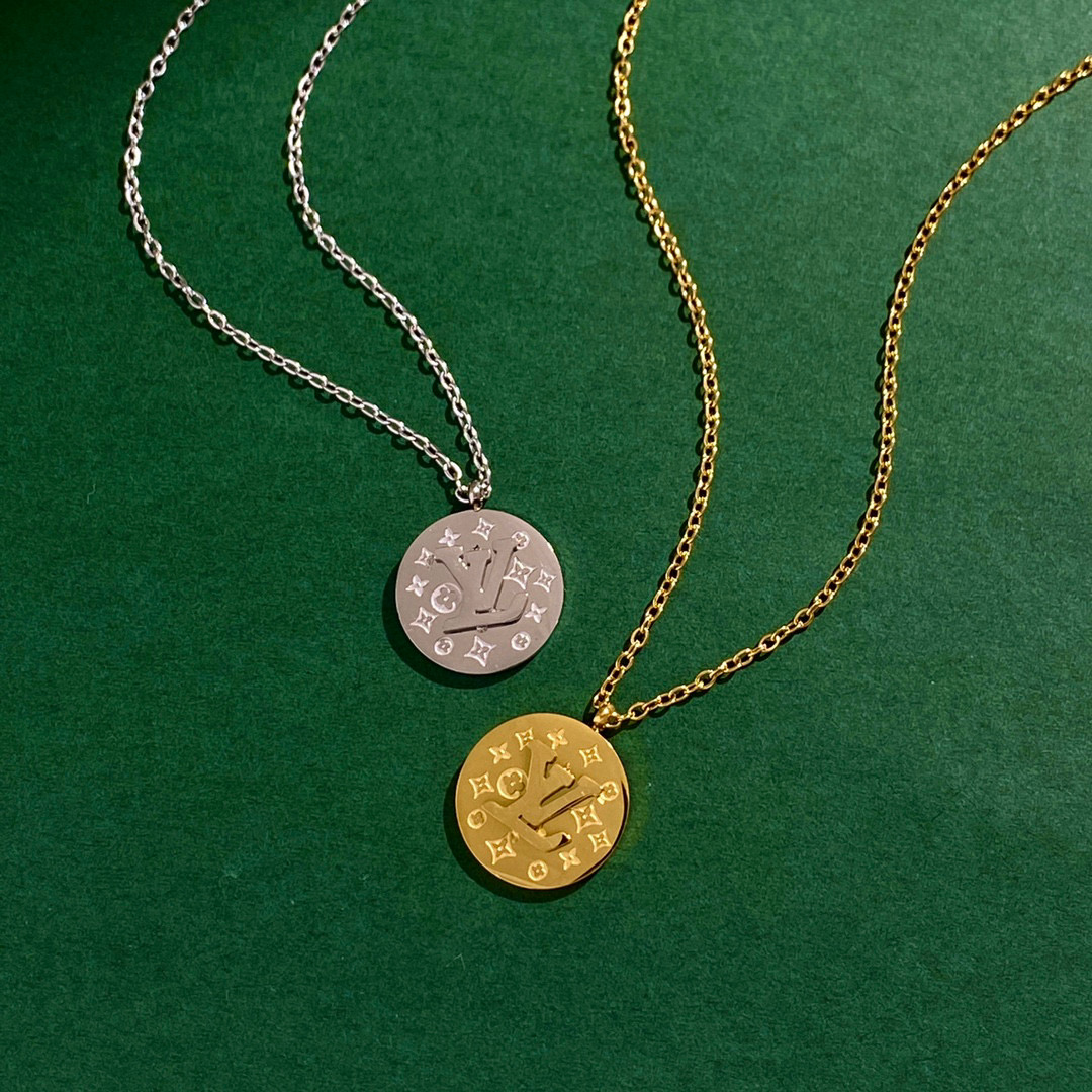 LVN093 Designer Monogram Blade Diamond Necklace For Men - ccjewelryacc