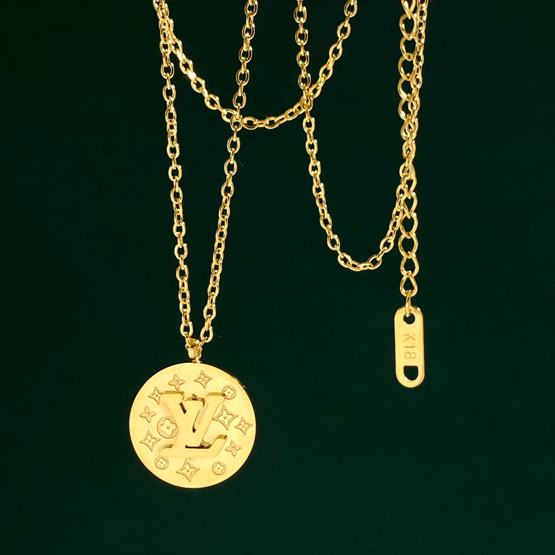 LVN093 Designer Monogram Blade Diamond Necklace For Men - ccjewelryacc