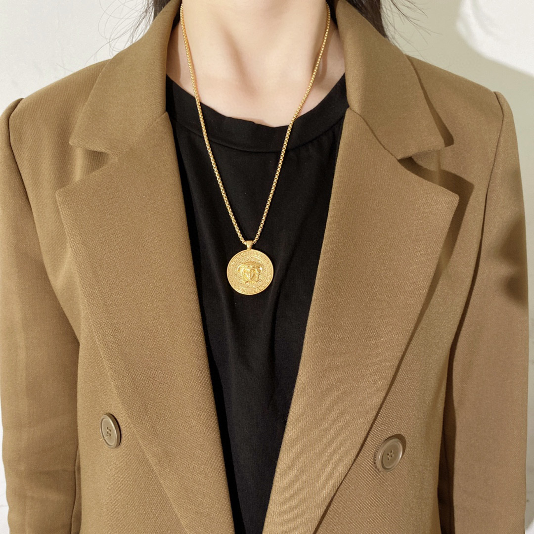 VSN043 Versace medusa pendant necklace - ccjewelryacc